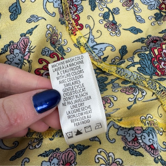 NWT Max Studio Butterfly Floral Print Midi Skirt Cinched Ruffle Asymmetrical XS - Picture 7 of 7